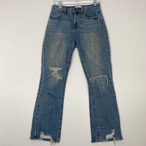 Pistola Distressed High Rise Relaxed Straight Ankle Jeans Women’s Size 27 Zip